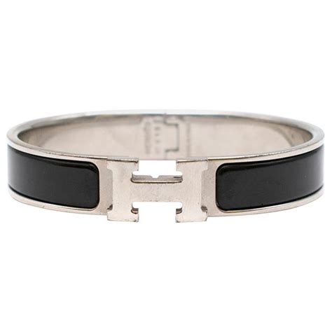 hermes bracelet silver black